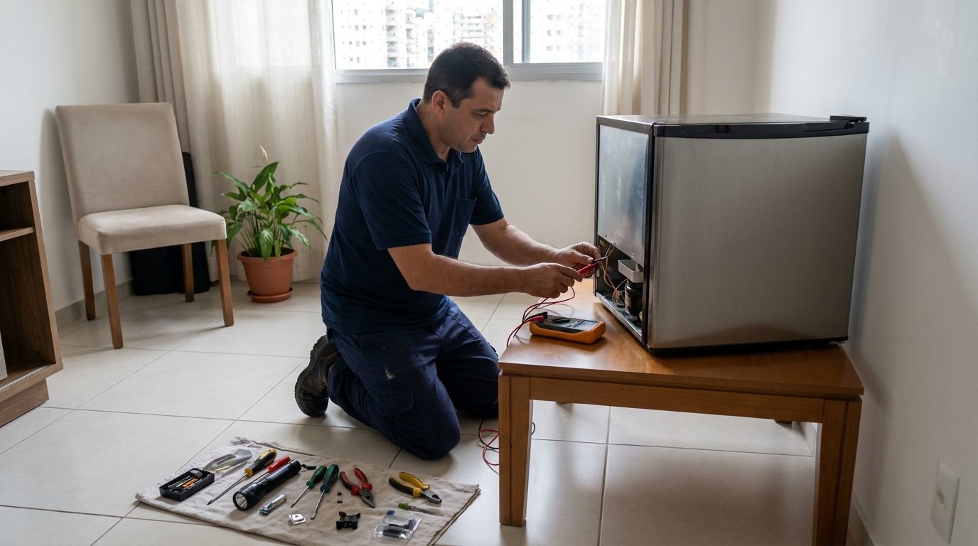 Técnico de conserto de frigobar em residência em Zona Sul‑SP